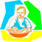Baby in Bowl Clip Art