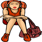 Girl with Backpack 1 Clip Art