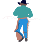 Cowboy Walking Clip Art