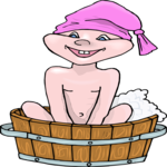Boy Bathing 1 Clip Art