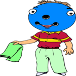 Blue Head with Towel