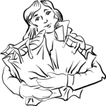 Woman Holding Groceries Clip Art