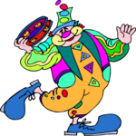 Tambourine Player - Clown Clip Art