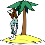 Lonely on Island Clip Art