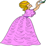 Princess & Bird Clip Art