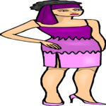 Woman in Dress with Scarf 2 Clip Art