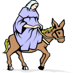 Mary Riding Donkey Clip Art