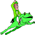 Leprechaun Riding Frog Clip Art