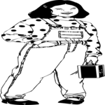 Girl Carrying Lunch Pail