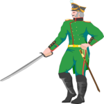 Officer with Sword Clip Art