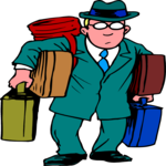 Man with Luggage 04 Clip Art