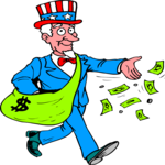 Uncle Sam - Money Bag Clip Art