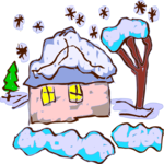 House in Snow Clip Art
