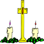 Cross & Candles 2 Clip Art