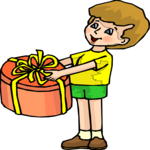 Boy & Gift Clip Art