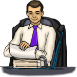 Man with Report Clip Art