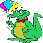 Alligator with Flowers Clip Art