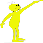Yellow Dude Pointing Clip Art