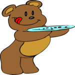 Bear Holding Goodies Clip Art