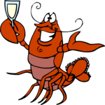 Lobster Drinking 2 Clip Art