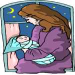 Mother Holding Baby 4 Clip Art