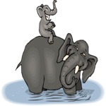Elephant & Baby 2 Clip Art