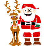 Santa & Reindeer 13 Clip Art