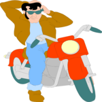 Motorcycle & Rider 1 Clip Art