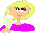 Woman Holding Champagne Clip Art