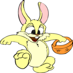 Bunny with Basket 09 Clip Art