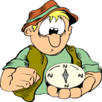 Man with Compass Clip Art