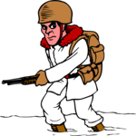 Soldier in Snow Clip Art