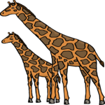 Giraffe & Baby Clip Art