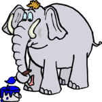 Elephant with Paint Can Clip Art