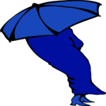 Woman Walking in Storm