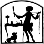 Silhouettes, Girl Playing Dress Up Clip Art