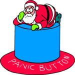 Santa on Panic Button Clip Art