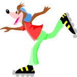 In-Line Skating - Wolf 2 Clip Art