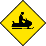 Snowmobile Crossing Clip Art