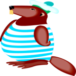 Beaver in Suimsuit Clip Art