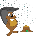 Beaver in Rain Clip Art