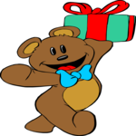 Bear & Gift 1 Clip Art