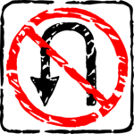 No U Turn 2 Clip Art