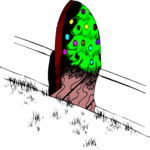 Mouse Hole with Tree Clip Art
