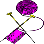 Knitting Needles & Yarn 3 Clip Art