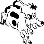 Cow Kicking Clip Art