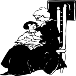 People, Mother Reading to Child Clip Art