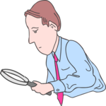 Man with Magnifying Glass Clip Art