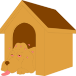 Dog in House 1 Clip Art