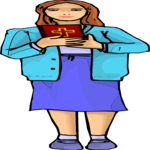 Woman with Bible Clip Art